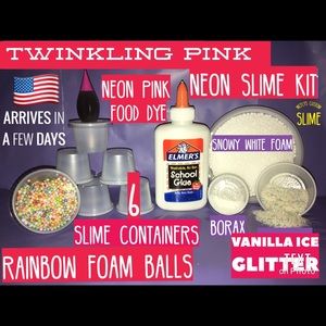 Slime Kit Elmers rainbow foam beads